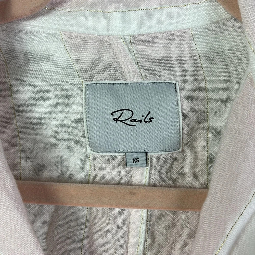 Rails Marley Lotus Stripe Button Down Cropped Shi… - image 7